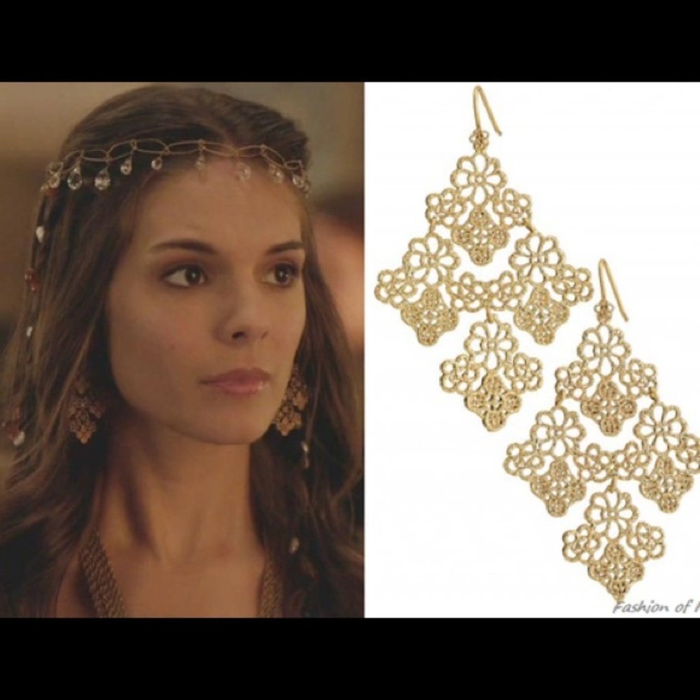 :: Stella & Dot [GOLD] Chantilly Lace Earrings - Picture 7 of 14